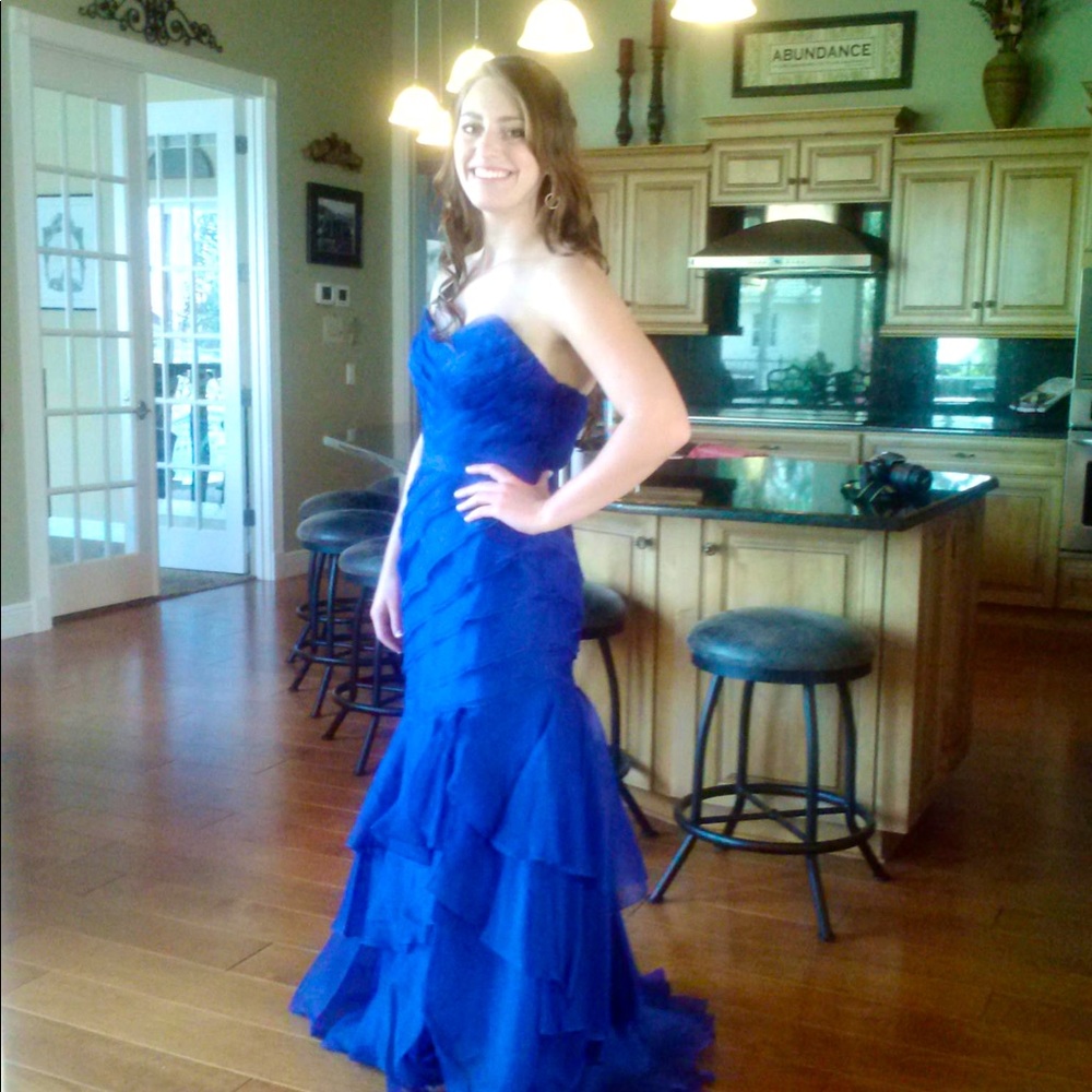 Cobalt Blue Theia Prom Dress